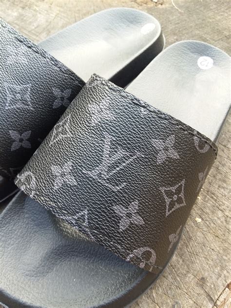black louis vuitton slides for women